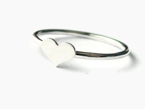 handmade silver heart ring