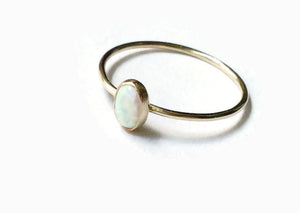 gold filled oval opal ring