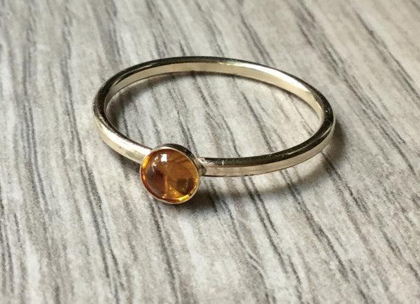 gold citrine stacking ring