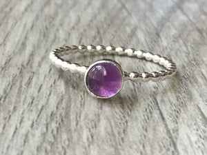Sterling silver purple amethyst ring
