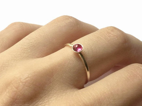 dainty gold ruby ring