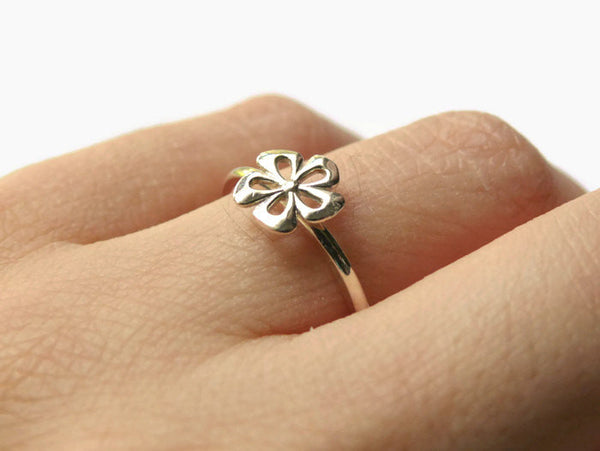925 silver stacking daisy ring