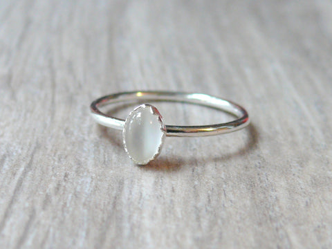 oval moonstone stacking ring