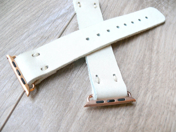 Leather Apple Watch band 38mm leather watch band, Apple watch strap, iwatch band, apple watch leather band white leather strap white band