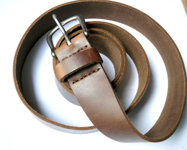 brown leather men's belt