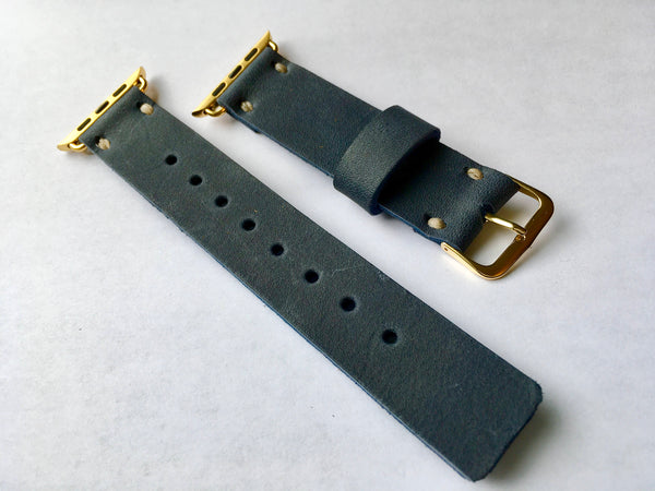 Navy Blue Leather Apple Watch band 38mm leather watch band, Apple watch strap, apple watch leather band, blue Apple band, handmade band