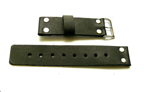 Motorola Moto 360 black 22mm leather band, leather strap, black iwatch band, riveted black band, Garmin smartwatch band, vintage watch