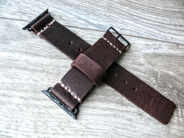 brown leather apple watch strap