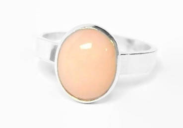 Natural Pink opal ring • Sterling silver opal ring • Silver gemstone ring pastel