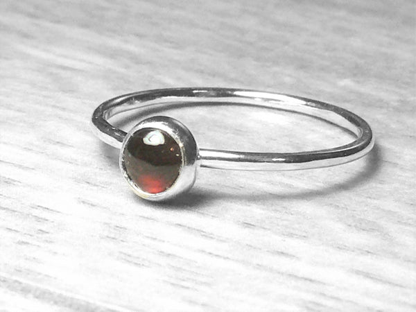 Silver garnet ring / Stacking ring Sterling Silver stacking gemstone ring / Stackable ring / Red gemstone ring sterling silver ring