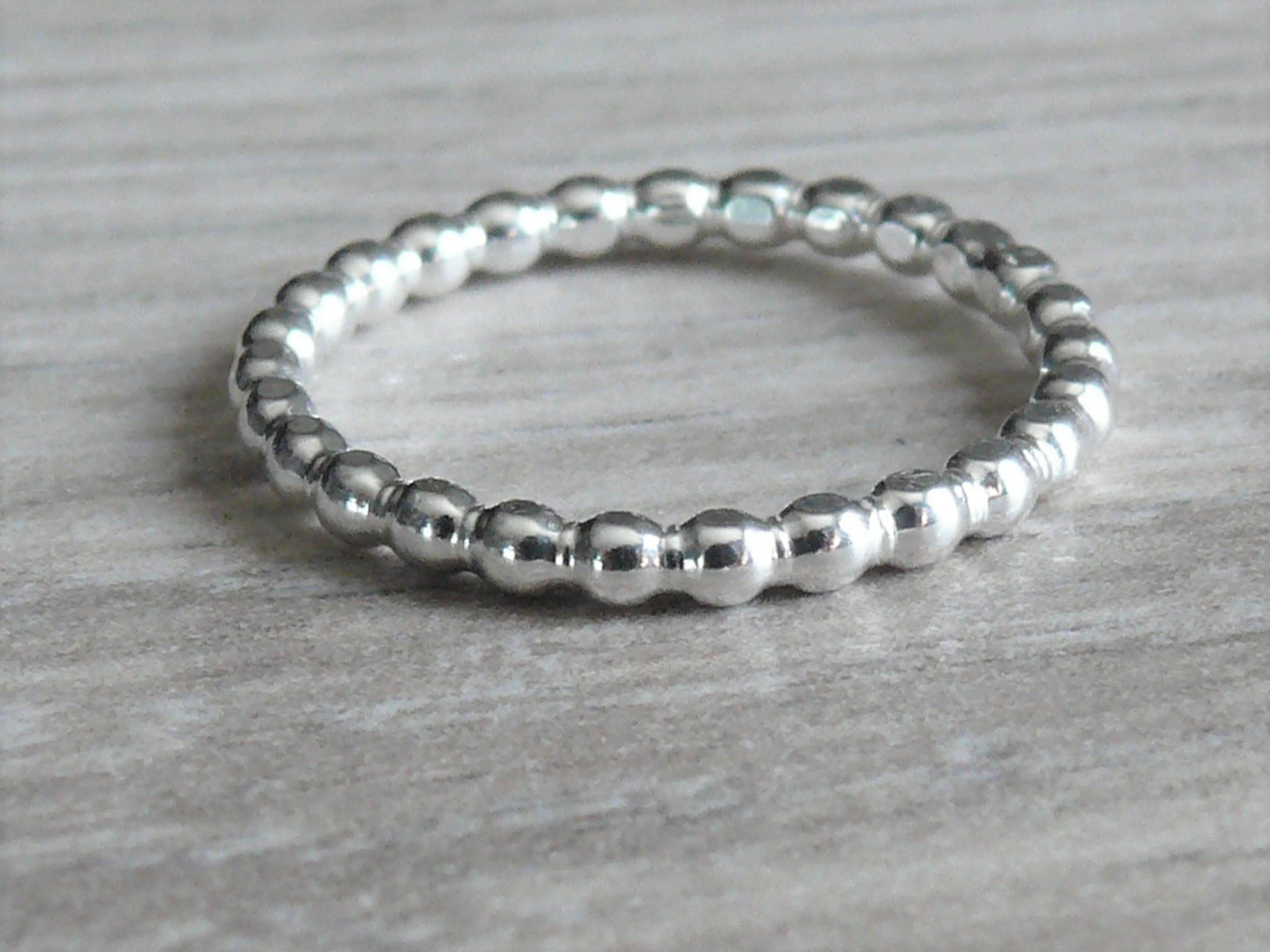 Silver bead ring • Sterling silver ring • Stacking Dot ring • Layering beaded ring • Sterling silver stacking ring • Dotted ring