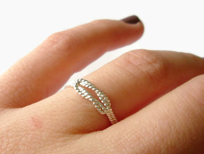 Infinity knot ring Silver Love knot ring sterling silver ring • Infinity ring • Twisted Rope jewelry • Sailors knot ring sterling silver