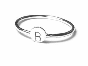 Silver monogram ring • Silver Initial ring Sterling silver ring • Silver stacking ring • Personalized ring • Modern jewelry • Inital ring
