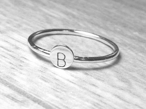 Silver monogram ring • Silver Initial ring Sterling silver ring • Silver stacking ring • Personalized ring • Modern jewelry • Inital ring