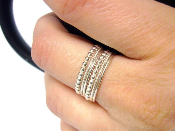sterling silver stacking ring set of 6
