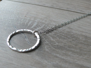 Silver circle necklace • Sterling silver pendant necklace •  Infinity necklace eco friendly • Eternity circle necklace
