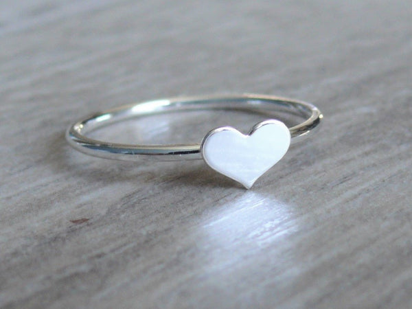 sterling silver stacking heart ring