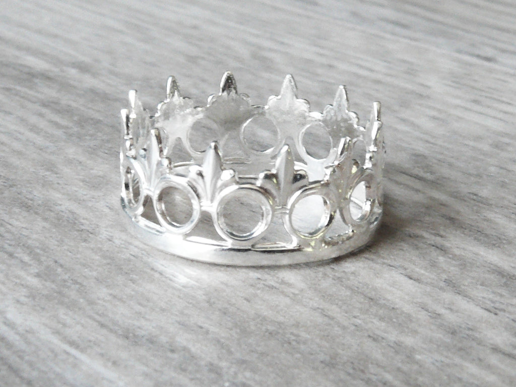 Sapphire & Ruby Silver Crown Ring - | Lazaro SoHo