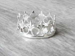 Tiara ring • Silver Crown ring • Queen ring • Sterling silver ring • Princess ring • Thumb ring