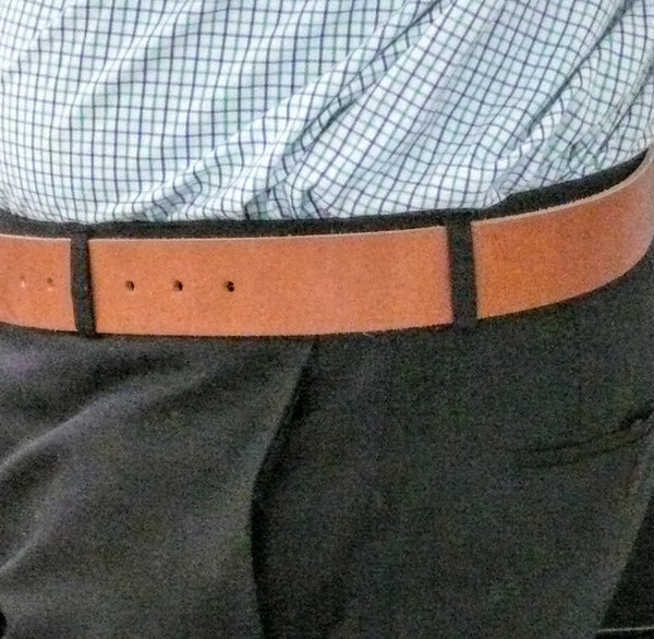 brown leather belt for men modeled 