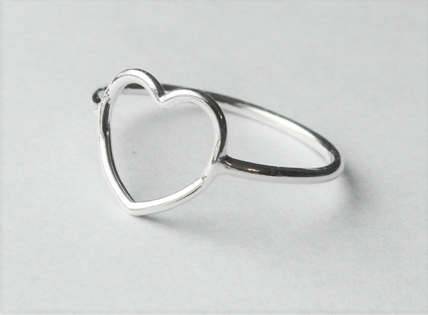 Open heart ring • Sterling Silver heart ring • Romantic gift for her • Sterling silver ring