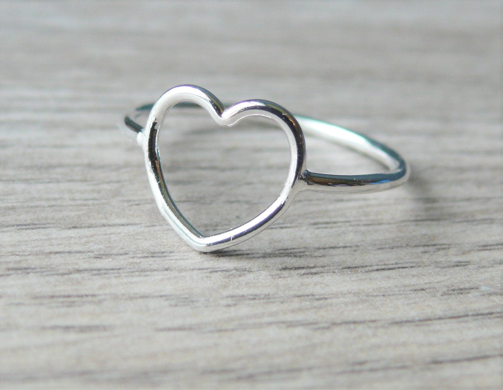 Open heart ring • Sterling Silver heart ring • Romantic gift for her • Sterling silver ring