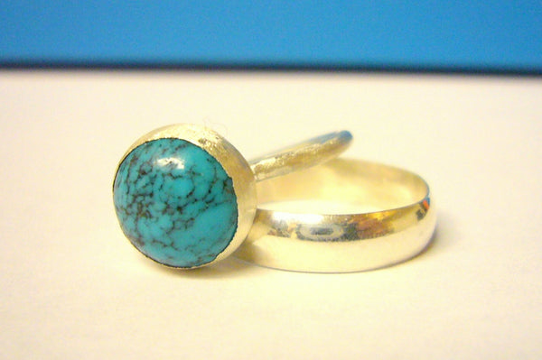 Silver Turquoise ring sterling silver stacking gemstone rings sterling silver ring stacking rings set