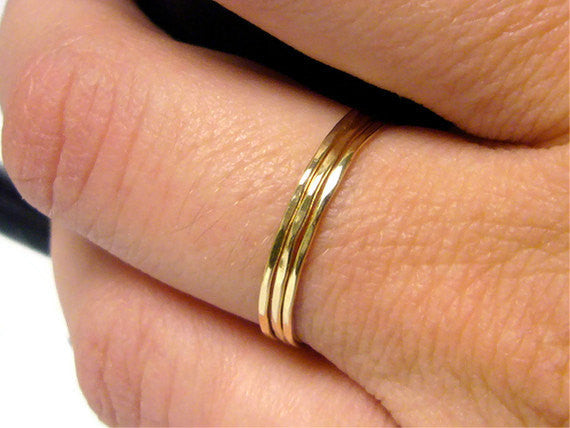 yellow gold stacking rings