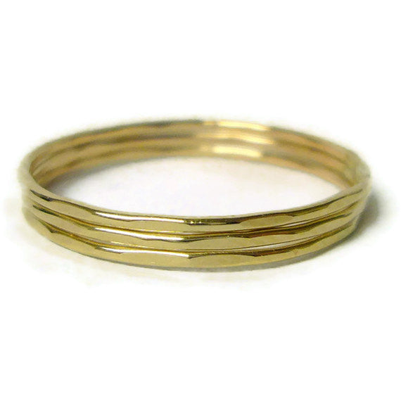 14k yellow gold stacking ring set