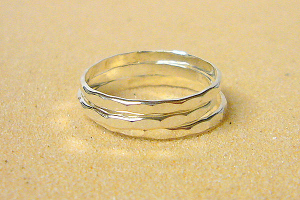 Stack ring Hammered rings Sterling silver stacking rings set Sterling silver rings stackable rings hammered stack rings Etsy jewelry