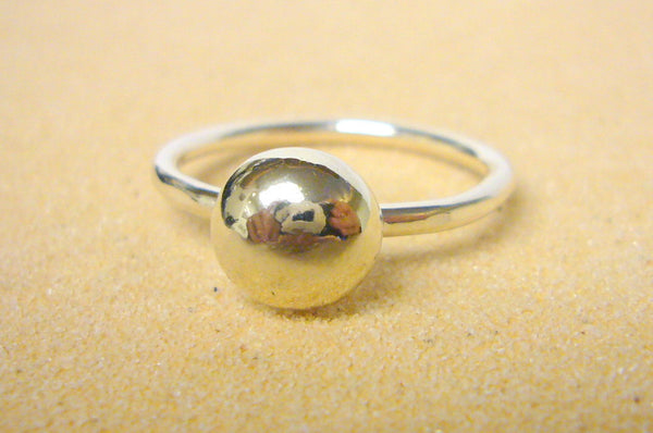 solid sterling silver ball ring