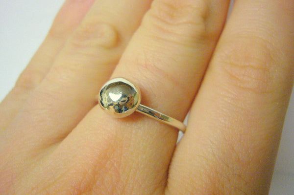 solid 925 silver nugget ring