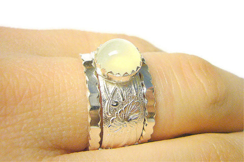 Moonstone engagement ring wedding band set promise ring alternative engagement ring sterling silver ring Etsy jewelry