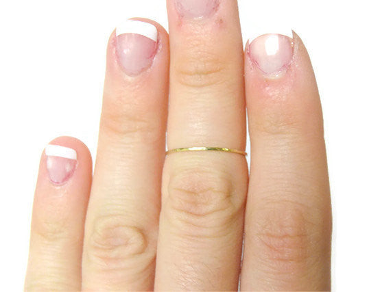 solid yellow gold midi ring