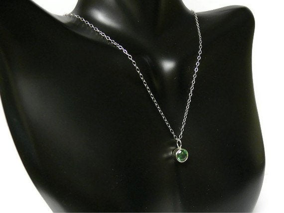 Green CZ layering necklace