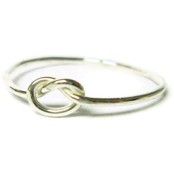 sterling silver tie the knot ring