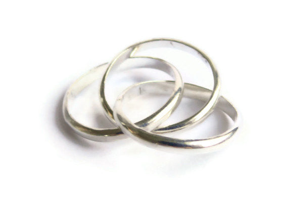 Sterling Silver Rolling Ring Interlocked Bands