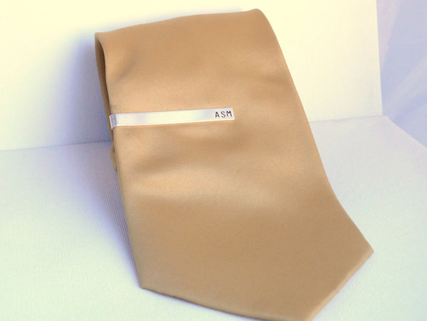 Sterling Silver Tie Clip | Personalized Monogram Tie Bar