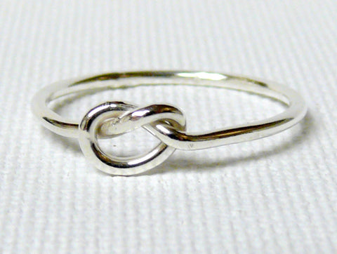 sterling silver tie the knot ring