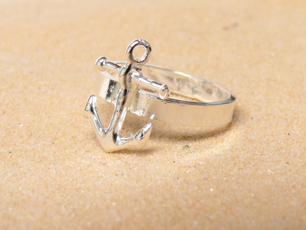 silver anchor stacking ring