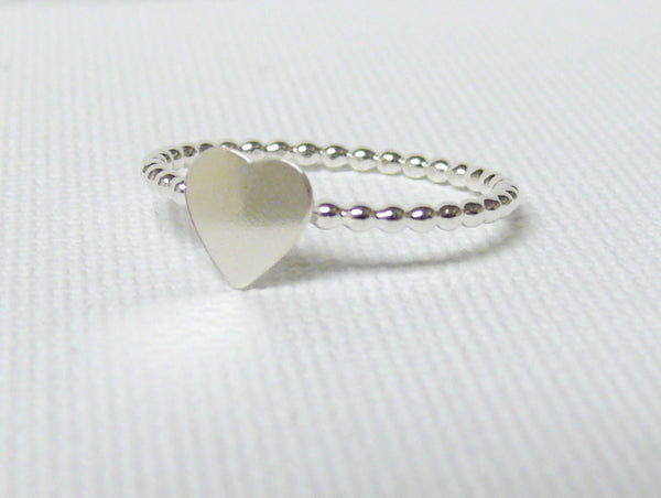 heart ring with beaded band