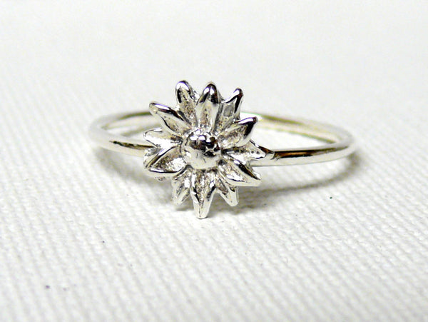 sterling silver sunflower ring
