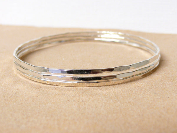 silver layering bangles