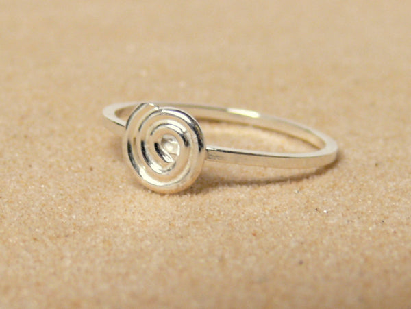 Sterling silver stacking ring spiral ring silver stacking ring eternity ring infinity ring layering everyday ring