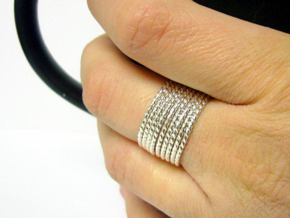 sterling silver twist ring set