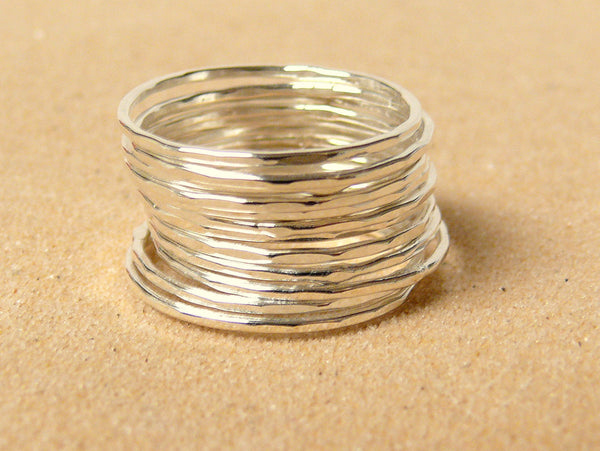 Sterling silver ring set layering rings Sterling silver stacking rings thin stacking ring stackable rings