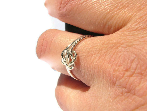 sterling silver double knot ring