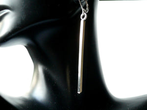 Industrial bar earring eco friendly Sterling silver earrings long dangle earrings silver drop earrings silver jewelry