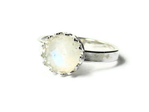 Moonstone engagement ring promise ring faceted rainbow moonstone ring alternative engagement ring sterling silver ring