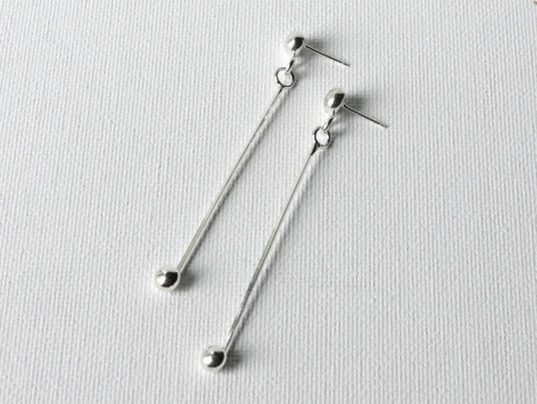 Long Dangle earrings Sterling silver earrings drop earrings Eco Friendly simple silver jewelry